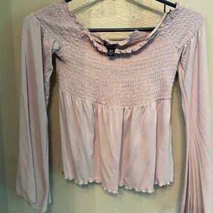 Light purple off the shoulder shirt